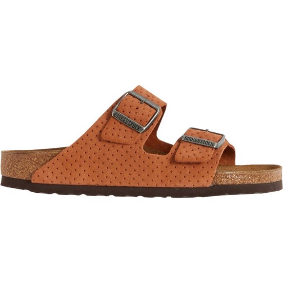 NEW Birkenstock Arizona Embossed Sandals - Suede Burnt Orange unisex 252 - Picture 1 of 10